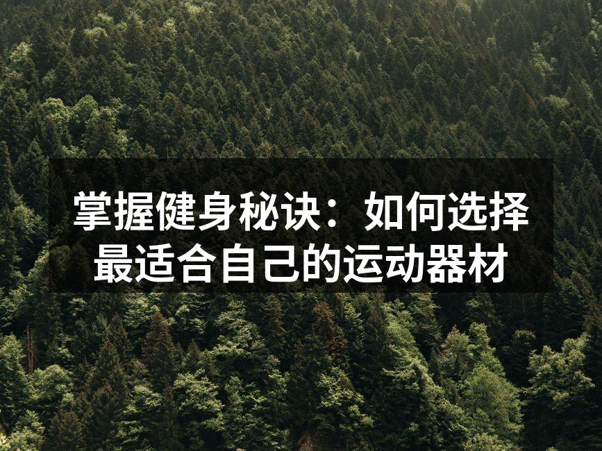 多种运动器材助力健身